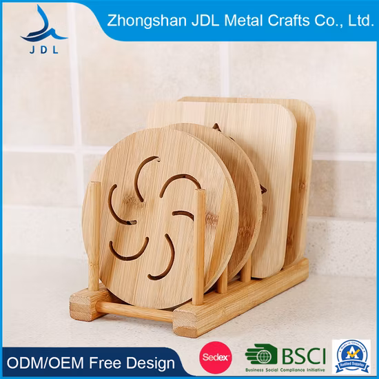 Custom 100% Natural Wooden Tblemats Tableware Creative Desktop Printing Placemats Banboo Coaster Kitchenware Kitchen Accessory