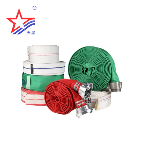 Red Canvas Jacket Fire Hose with Storz Coupling, Chinese Factory Price PVC Fire Fighting Pipes